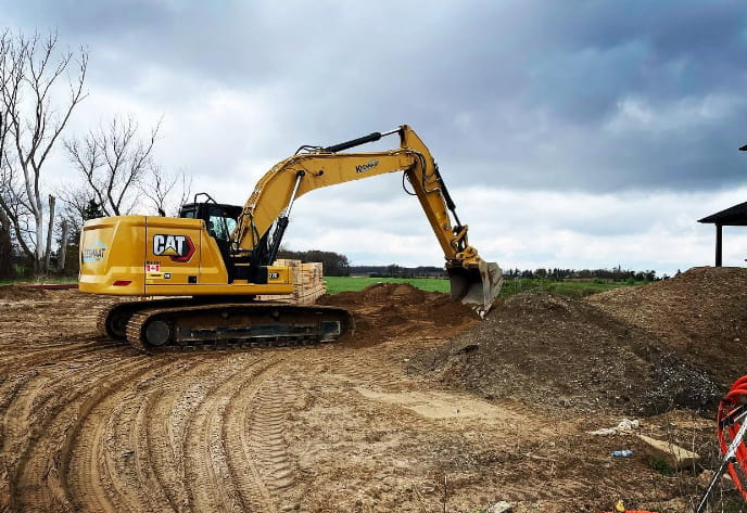 Tractor starting to dig home foundation