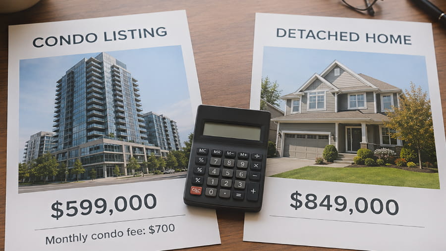 Compare condo prices to house prices